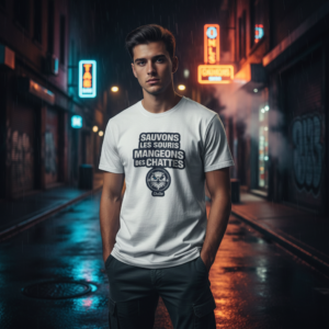 T-shirt « Sauvons les souris, mangeons des chattes » – Édition 2